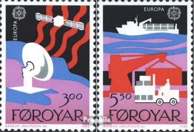 Produktbild von Briefmarken Dänemark - Färöer 1988 Mi 166-167 (kompl.Ausg.) postfrisch Kommunikationsmittel