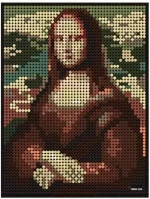 Produktbild von Mona Lisa Gemälde aus Klemmbausteinen, 3262 Teile Mosaik