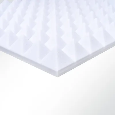 Produktbild von Basotect® Pyramidenschaum Noppenschaum weiß selbstklebend 1000x500x70mm Schallabsorber Schallschutz Schalldämmung