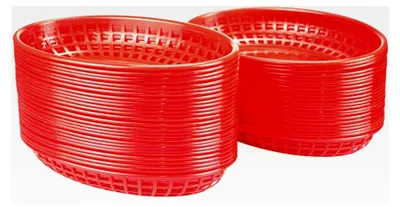 Produktbild von 50 Stück Servierkörbe für Pommes, Grillfeste, Picknicks und BBQ - Rot, 14 x 22,5 x 3,8 cm