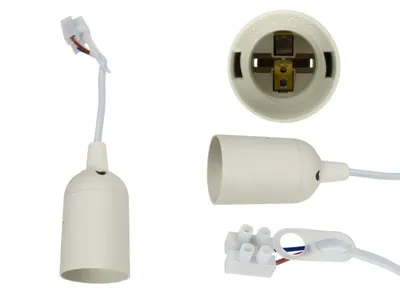 Zdjęcie produktu dla ECO LIGHT Gniazdo Plastikowe Oprawka E27 z Zawieszką Biała EC20680