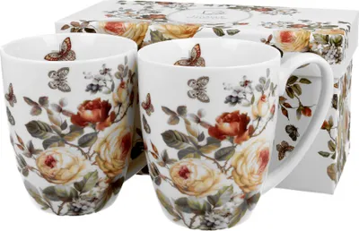 Produktbild von DUO FLORAL 2er-Set Becher 380 ml ZAHRA New Bone China Porzellan