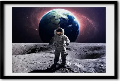 Produktbild von Bild 60x40 MDF-Rahmen, Wandkunst Astronaut