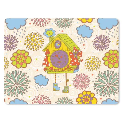 Produktbild von MuchoWow® Mauspad Mousepad Kuckucksuhr - Muster - Pilz - Blumen 23x19 cm - Mousepads - Maus Mat - Pad - Mausunterlage - Schreibtischunterlage - Mauspad