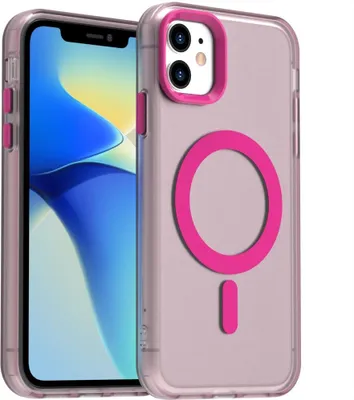 Obrázek produktu pro Pouzdro pro iPhone 12, kompatibilní s MagSafe, tenké poloprůhledné matné nárazuvzdorné pouzdro na telefon Červený