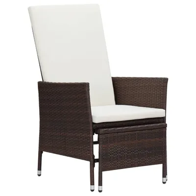 Obrázok produktu pre VidaXL 310229, terasa, Polstrované sedadlo, Polyester, Polyratan, Oceľ, Krém, Biela, 620 mm, 1310 mm
