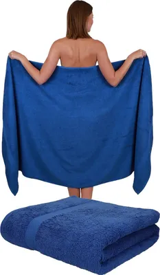 Produktbild von Betz 2 Stück XXL Badetücher 100 x 200 cm PALERMO  Saunatuch 100% Baumwolle  Farbe: blau