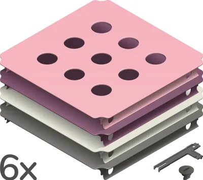Produktbild von Quadro Lochplattenset L Home Erweiterungs-Set mit 6 gelochten Platten zur Erweiterung des Quadro-Baukastens – Berry