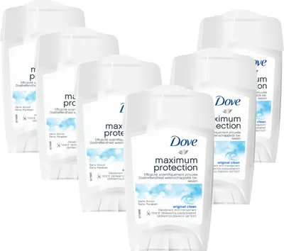 Produktbild von Dove Maximum Protection Deo-Creme Original Clean Anti-Transpirant mit wissenschaftlich nachgewiesenem Schutz vor Achselnässe 45 ml 6 Stück