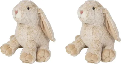 Produktbild von 2 Stück Hase Plüschhase Osterhase Kuscheltier 21,5cm Ostern Geschenk Plüschtier