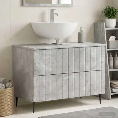 Productafbeelding van Maison Exclusive - Wastafelmeubel ZWOLLE, betonkleur, 82 x 41 x 58,5 cm