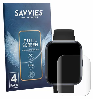 Produktbild von 4x Savvies Fullscreen Schutzfolie für aeac B0GKFPJJJJ 1.85" Displayschutz Folie Fullcover Klar Transparent