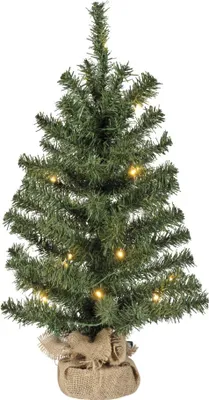 Produktbild von Everlands Mini Weihnachtsbaum im Jutesack 60 cm grün beleuchtet warmweiß