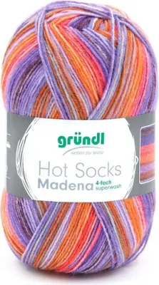 Produktbild von Gründl Hot Socks Madena,4-fach,Sockenwolle,75% Schurwolle/25% Polyamid, 03 tutti-frutti-mix
