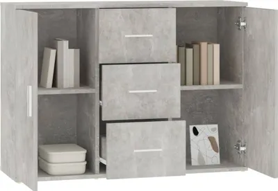 Zdjęcie produktu dla vidaXL Kredens betonowy szary 91x29,5x65 cm materiał drewnopochodny