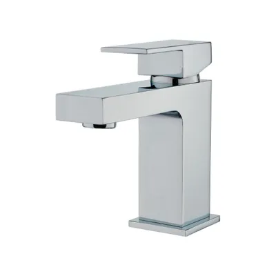 Produktbild von HOME DELUXE - Waschtischarmatur AQUATIC - Farbe: Chrome, 13,5 x 4,2 x 13,2 cm - Material Messing, Griff Zink, ⌀ 3,5 cm I Wasserhahn Mischbatterie Badarmatur