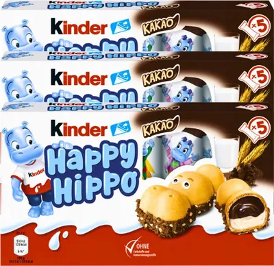 Obrázek produktu pro Kinder Happy Hippo mléčné a ořechové vafle 103,5 g