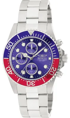 Obrázek produktu pro Invicta Pro Diver 1771 Pánské Hodinky - Quartz Hnutí - Nerezová Ocel s Modrým Ciferníkem - 43 mm