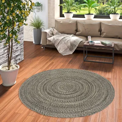 Produktbild von Naturfaser Teppich Handgefertigt Jute Kaya Anthrazit Meliert Rund, Größe:150 cm Rund