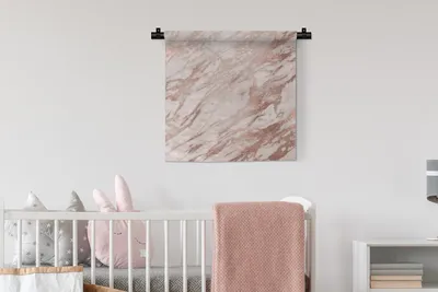 Produktbild von MuchoWow® Wandteppich Wandbehang Marmor - Rose - Gold - Rosa 60x60 cm Tapisserie Dekoration Wandtuch - Dekorationen - Wand Decke