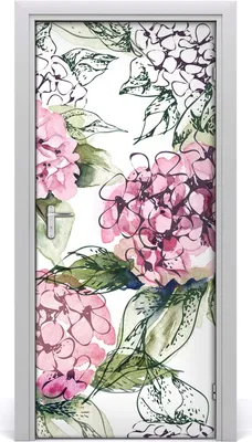 Produktbild von Tulup Türaufkleber 95x205 cm Dekorative Aufkleber Selbstklebend Wasserdichte Tapete Abnehmbar Schlafzimmer Wohnzimmer Wohnkultur - Hortensie