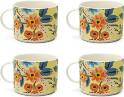Produktbild von Excelsa set von 4 jumbo tasse Fiori Frida porzellan 50 cl bunt