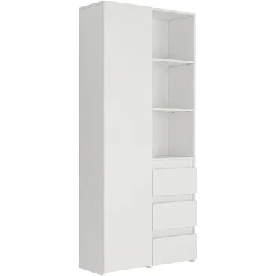 Obrázek produktu pro Regál kancelářský 80 cm 1 dveře 3 zásuvky FRAMIRE B-80-S3 bílá