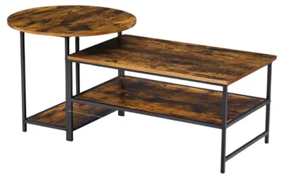 Zdjęcie produktu dla Zestaw Stolików Kawowych 2W1 Vintage Drewno Rustykalne 123X60X51Cm