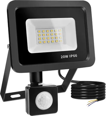 Produktbild von 20W 2000LM LED Strahler mit Bewegungsmelder, LED Scheiwerfer Strahler Außen 6500K Kaltweiß Fluter IP66 Wasserdicht Flutlicht Außenstrahler, für Hof