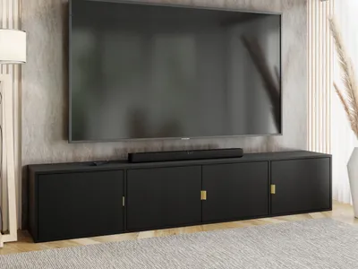 Produktbild von KierMoebel Tv Schrank LUNO 4, Modern Lowboard Schwarz  206,4x42x38,8 cm