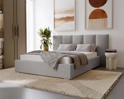 Obrázok produktu pre Čalúnená posteľ s úložným priestorom 160x200 cm Praga - zamat, kovový rošt, posteľ do spálne, široký čelo - sivá