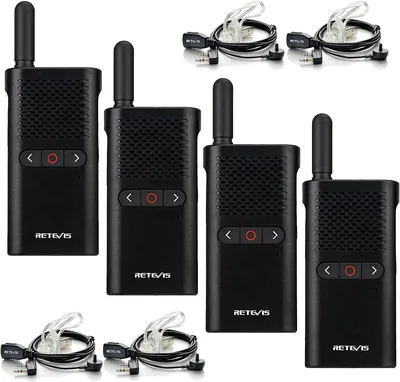 Immagine prodotto di Retevis RB628B Walkie-talkie con auricolare, PMR446 Professional 1500mAh batteria walkie-talkie bidirezionale, VOX, piccolo e leggero, walkie-talkie portatile Professional (confezione da 4 pezzi, nero)