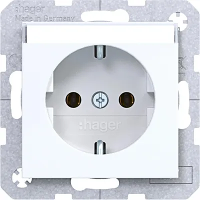 Immagine prodotto di Presa Hager con targhetta WAS1101WG A.x/C.x bianco lucido