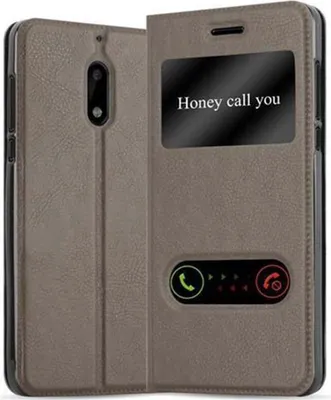 Obrázok produktu pre Cadorabo ochranné puzdro pre Nokia 6 2017 kryt v hnedej farbe puzdro na mobilný telefón puzdro na knihu kryt puzdro