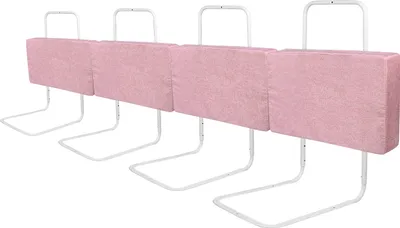 Obrázek produktu pro LZQ 4X ochrana postele, vertikální zvedací zábradlí postele, 50 cm nastavitelná výška s 5 otvory, vypadávající zábradlí pro rodinnou postel a dětskou postýlku (200 cm, třešňově růžová)