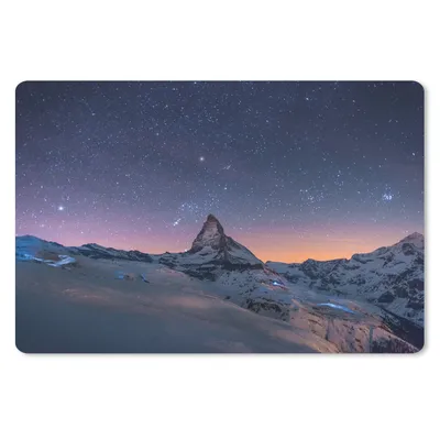 Produktbild von MuchoWow® Mauspad Mousepad Nacht über der Landschaft im Winter des Schweizer Matterhorns 27x18 cm - Mousepads - Maus Mat - Pad - Mausunterlage - Büroartikel - Desk Matten