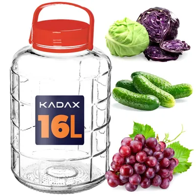 Produktbild von KADAX Gurkenglas mit Deckel, Einmachglas, luftdichte Konservierung, Glasballon