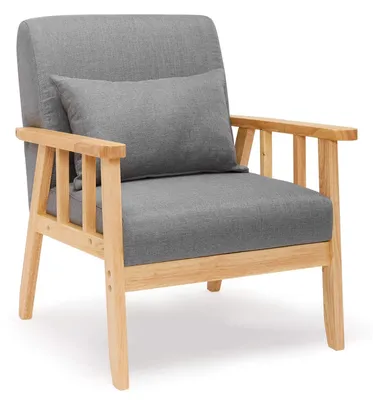 Productafbeelding van Retro fauteuil met kussen, geschikt voor woonkamer en slaapkamer