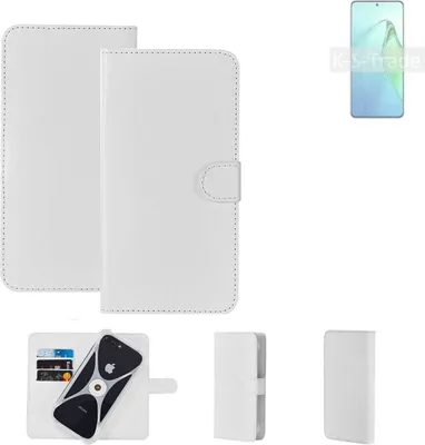 Produktbild von K-S-Trade Handy Hülle Schutz Hülle kompatibel mit Oppo Reno8 Pro+ Cover Case Bookstyle Bumper weiß 1x