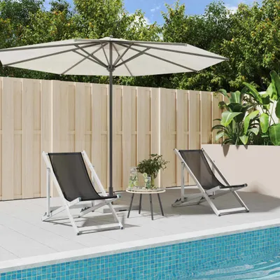 Produktbild von PUEAZU Klappstühle, 2 Stück, graues Aluminium und Textilene - Gartenstühle &31060