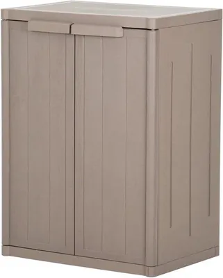 Produktbild von Aufbewahrungsschrank Garten - Terrassenschrank mit zwei stabilen Regalen - 65 x 45 x 88 cm - Braun