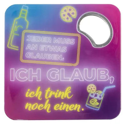 Produktbild von Untersetzer mit Flaschenöffner lustige Sprüche