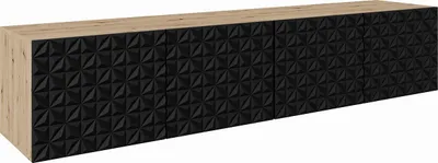 Produktbild von MEBLINI TV-Schrank 200cm Lang - Fernsehschrank - TV Lowboard Industrial - Unterschrank für Fernseher - TV-Unterschrank - TV-Schrank - Hängeschrank - CALIO - 200x40x41cm - Artisan Eiche/Schwarz Matt