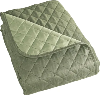 Produktbild von HERRINGBONE Graugrüne Tagesdecke 220x240cm - Eleganz und Komfort
