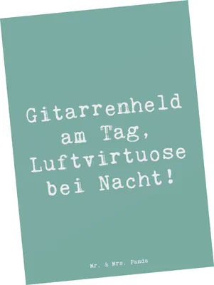 Produktbild von Mr. & Mrs. Panda Postkarte Spruch Gitarrenheld - Meeresbrise - Geschenk, Ansichtskarten, Musiker, Akustik, Leidenschaft, bildkarte, Abenteuer, Freiheit, Grußkarte, Liebe