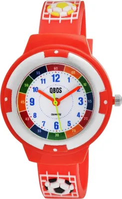 Produktbild von QBOS Kinderuhr mit Silikonarmband, Fußball