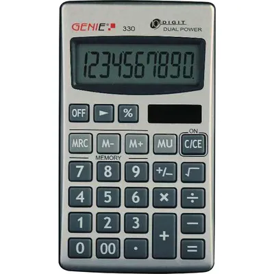 Produktbild von GENIE 330 Taschenrechner 11710 10stellig silber/schwarz