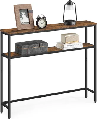Produktbild von VASAGLE Konsolentisch, schmaler Sofatisch mit 2 Ablagen, 20 x 100 x 80 cm