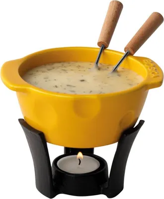 Zdjęcie produktu dla Zestaw do fondue "Boska" Mini, idealny do serowego fondue i sosów, pojemność 300 ml, garnek do fondue można myć w zmywarce