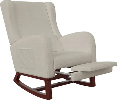 Produktbild von CDGlobal Schaukelstuhl Schwingsessel Akzentstuhl Wohnzimmersessel Relaxsessel Schaukelsessel für Schlafzimmer, Beige